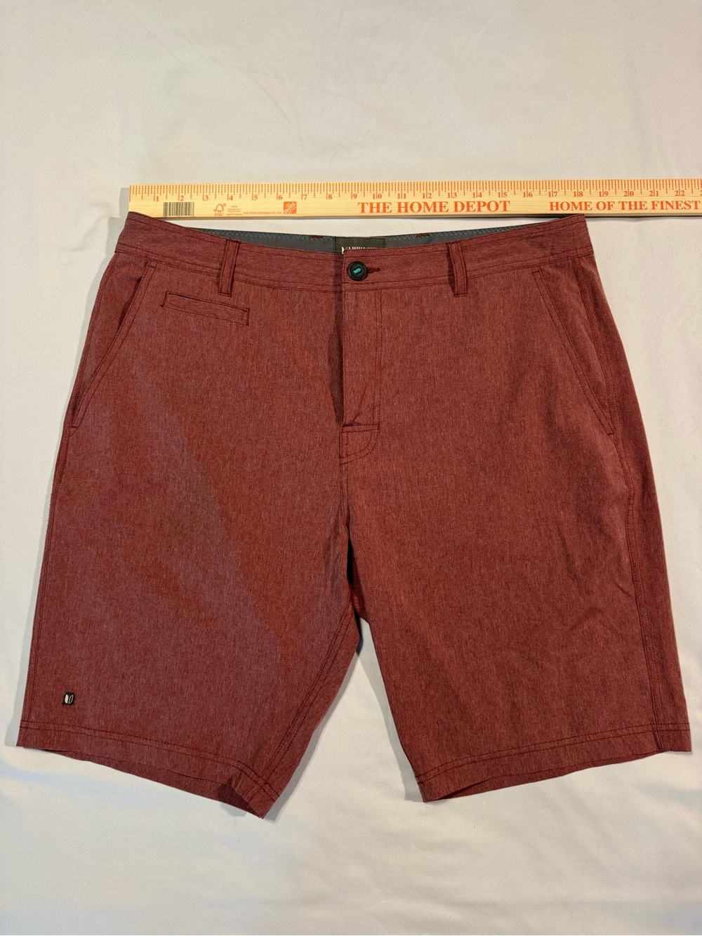 Linksoul Men's Flat-Front Shorts in Brick Red